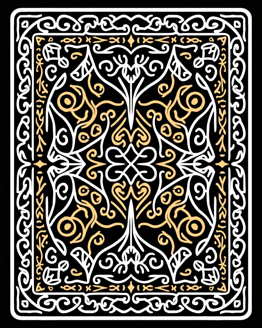 Elegant Gold White Filigree Swirl Rug