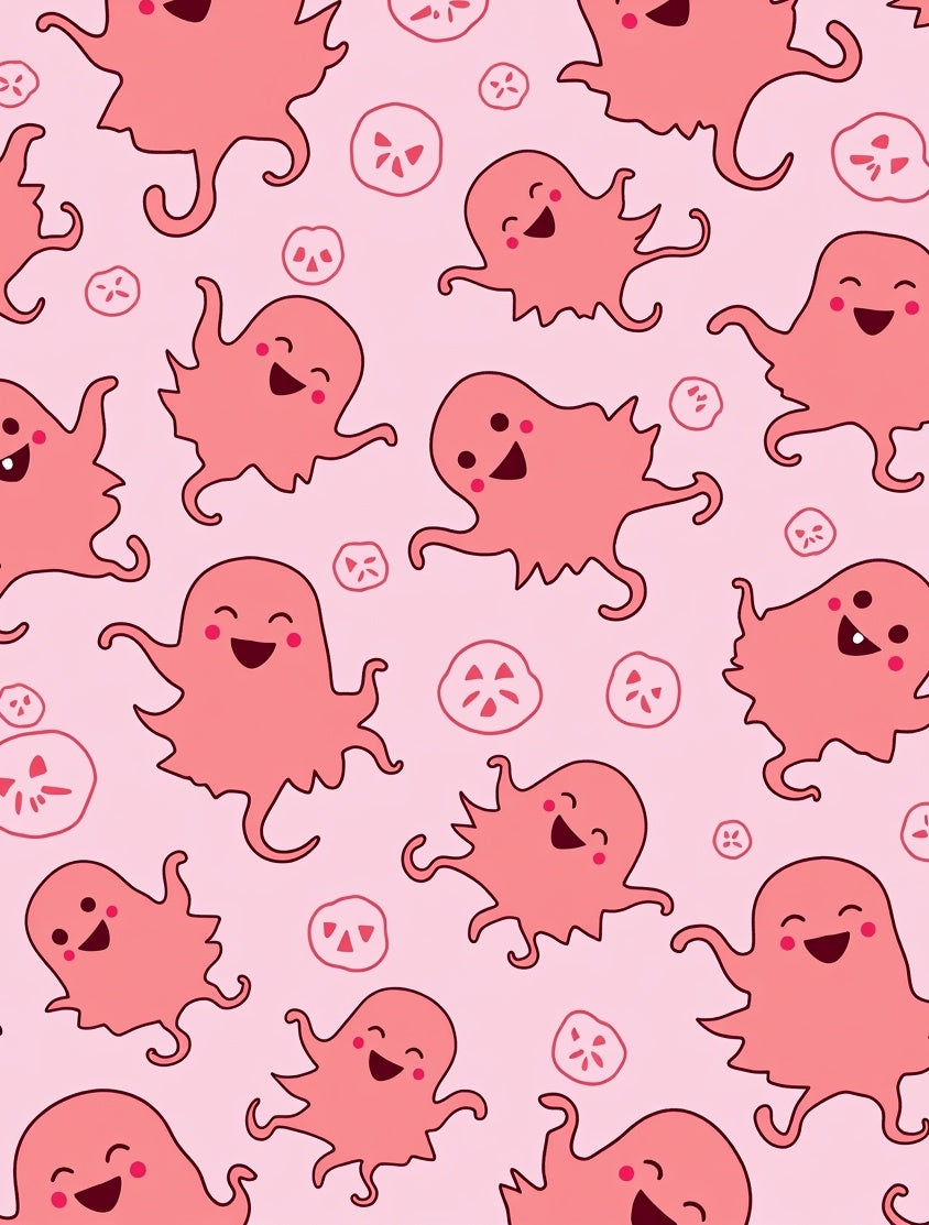 Playful Pink Octopus Galaxy Tapestry Rug