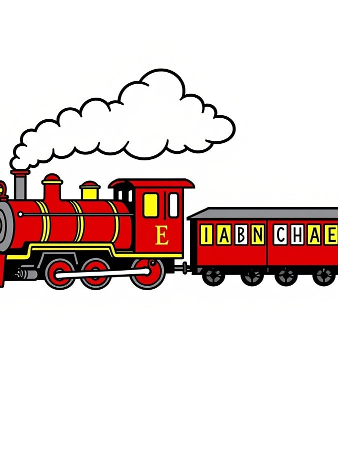Red Train Alphabet Letters Rug