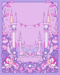 Whimsical Pink Unicorn Castle Garden Rug