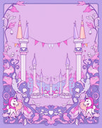 Whimsical Pink Unicorn Castle Garden Rug
