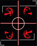 Bold Black Red Abstract Figures Rug