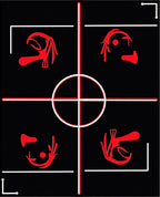 Bold Black Red Abstract Figures Rug