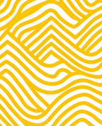 Golden Yellow Abstract Wavy Stripes Rug