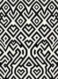 Bold Black White Interlocking Geometric Rug