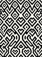 Bold Black White Interlocking Geometric Rug