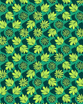Lime Green Tropical Leaf Collage Rug