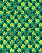 Lime Green Tropical Leaf Collage Rug