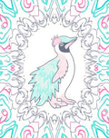 Pastel Penguin Mandala Frame Rug
