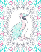 Pastel Penguin Mandala Frame Rug