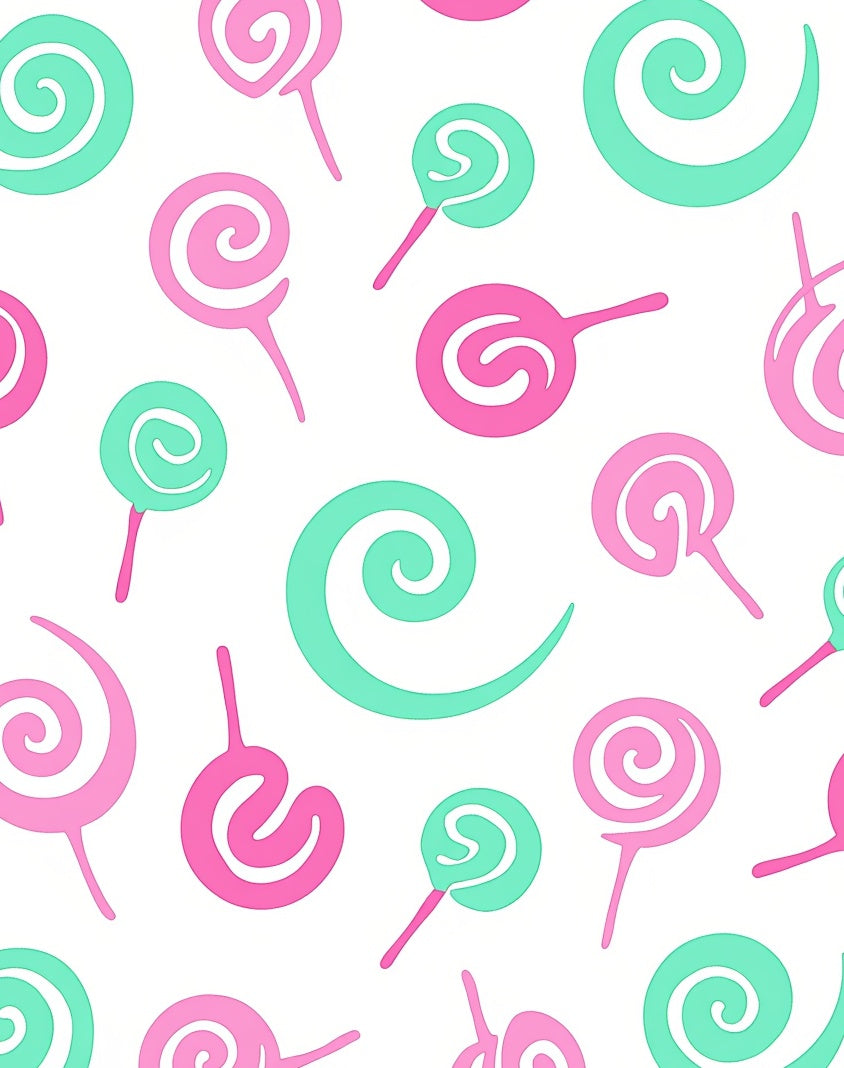 Whimsical Pink Teal Swirl Lollipops Rug