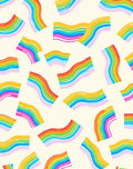 Rainbow Ribbon Waves Rug