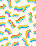 Rainbow Ribbon Waves Rug
