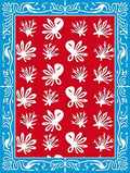 Crimson Coral Bordered Repeat Rug