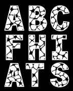 Abstract White Organic Letter Art Rug