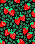 Red Strawberry Garden Black Accent Rug