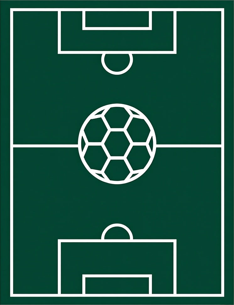 Green Soccer Field Football Ball Rug