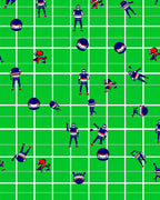 Green White Grid Football Players Rug