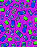 Vibrant Pink Neon Geometric Funky Rug