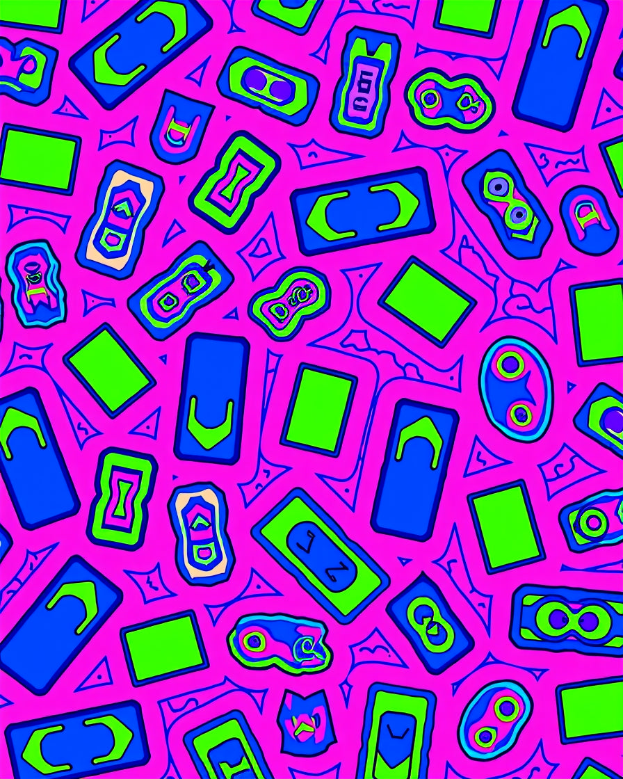 Vibrant Pink Neon Geometric Funky Rug