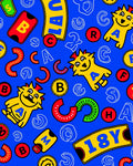 Playful Yellow Cat Alphabet Blocks Rug