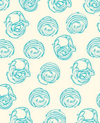 Teal Swirl Abstract Circles Rug