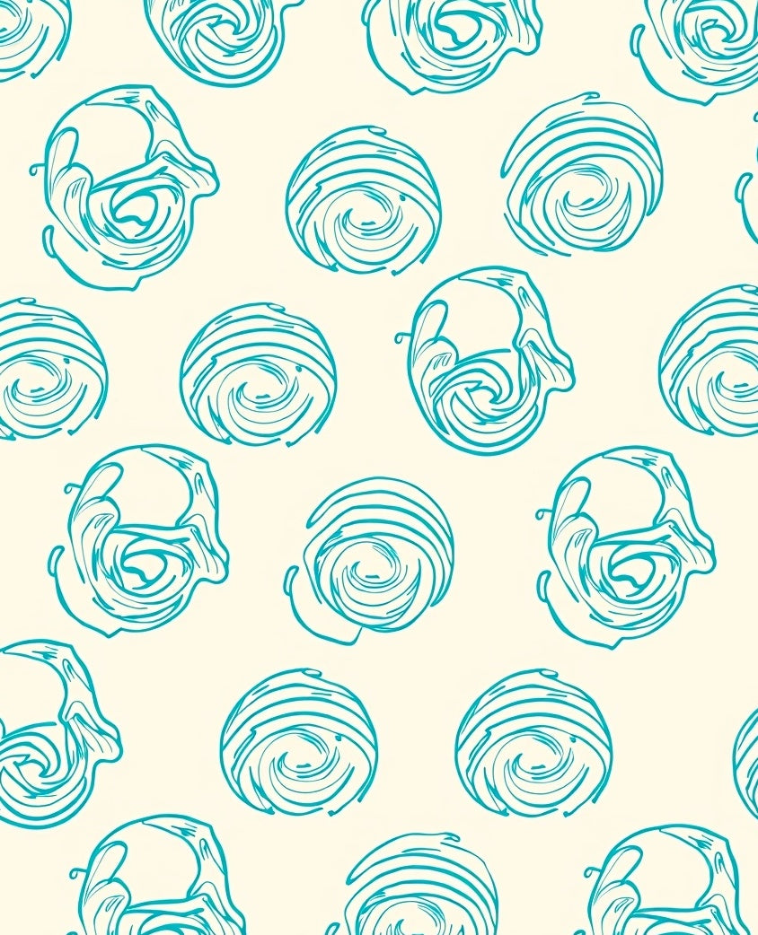 Teal Swirl Abstract Circles Rug