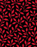 Crimson Branches On Black Background Rug
