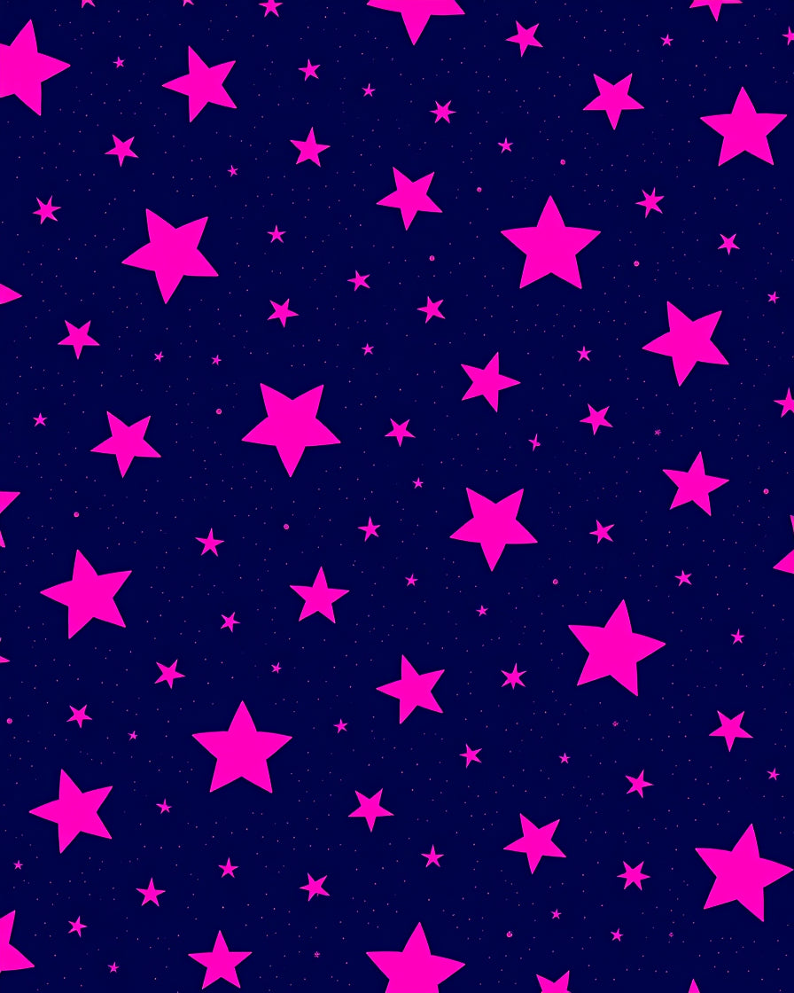 Deep Blue Hot Pink Starry Night Rug