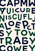 Bold Navy Emerald Alphabet Collage Rug