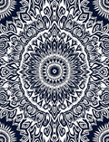 Bold Monochrome Symmetrical Mandala Rug