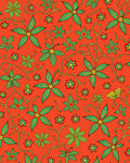 Vibrant Orange Green Floral Vine Rug