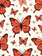 Coral Butterfly Garden Whimsy Rug