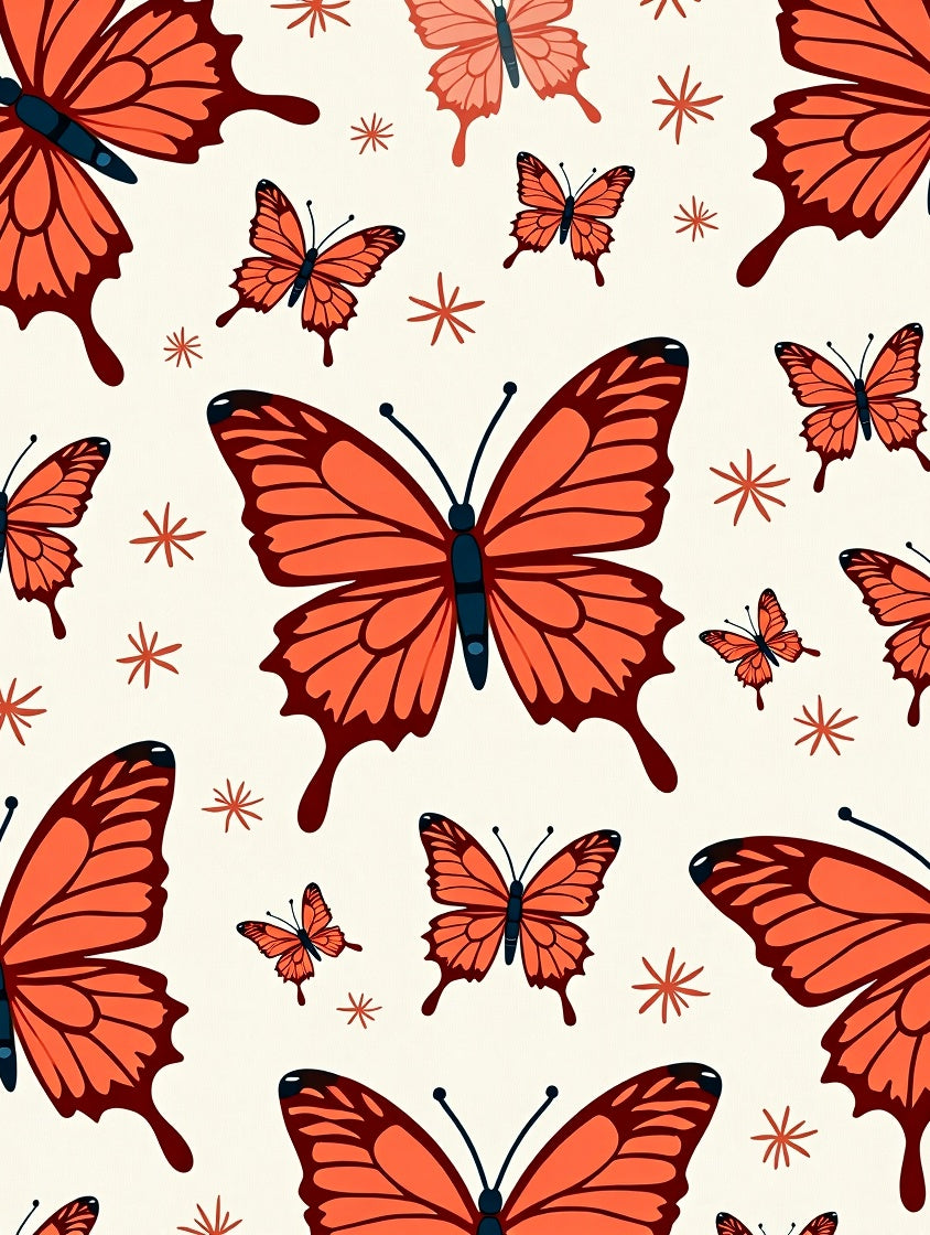 Coral Butterfly Garden Whimsy Rug