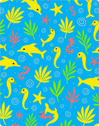 Playful Yellow Sea Creatures Blue Rug