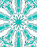 Teal Starburst Mandala Symmetry Rug