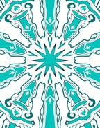 Teal Starburst Mandala Symmetry Rug