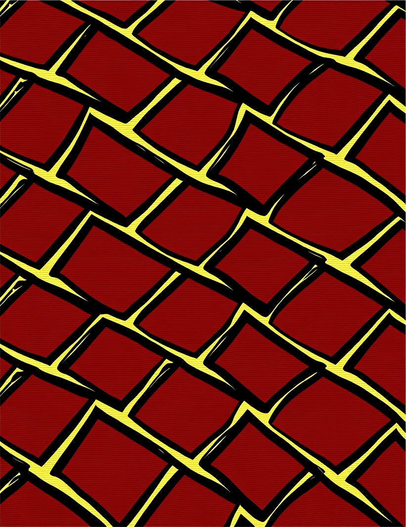 Crimson Yellow Diamond Weave Rug