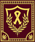 Gold Laurel Ribbon Shield Design Rug