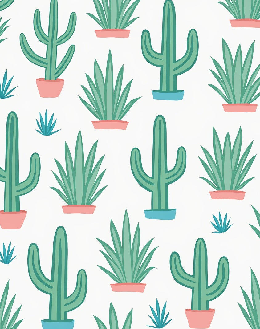 Green Cactus And Succulent Garden Rug