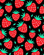 Bold Red Strawberry Patch Rug