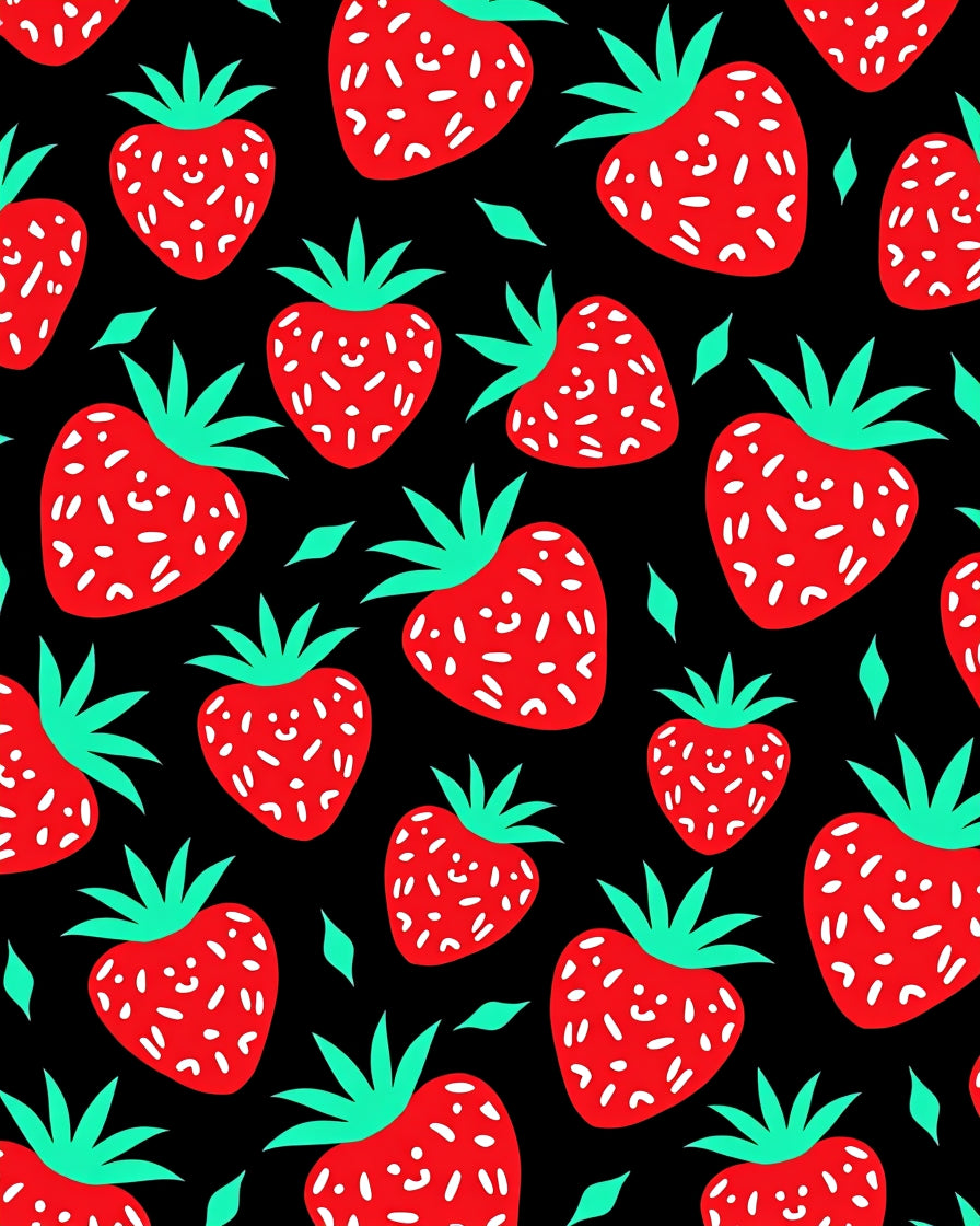 Bold Red Strawberry Patch Rug