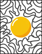 Golden Sun With Abstract Swirls Rug