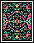 Vibrant Pink Teal Gold Mandala Rug