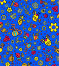 Whimsical Blue Yellow Red Creature Garden Rug