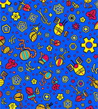 Whimsical Blue Yellow Red Creature Garden Rug