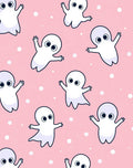 Pink Playful Ghost Characters Scatter Rug
