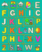 Playful Alphabet Creatures Cartoon Rug