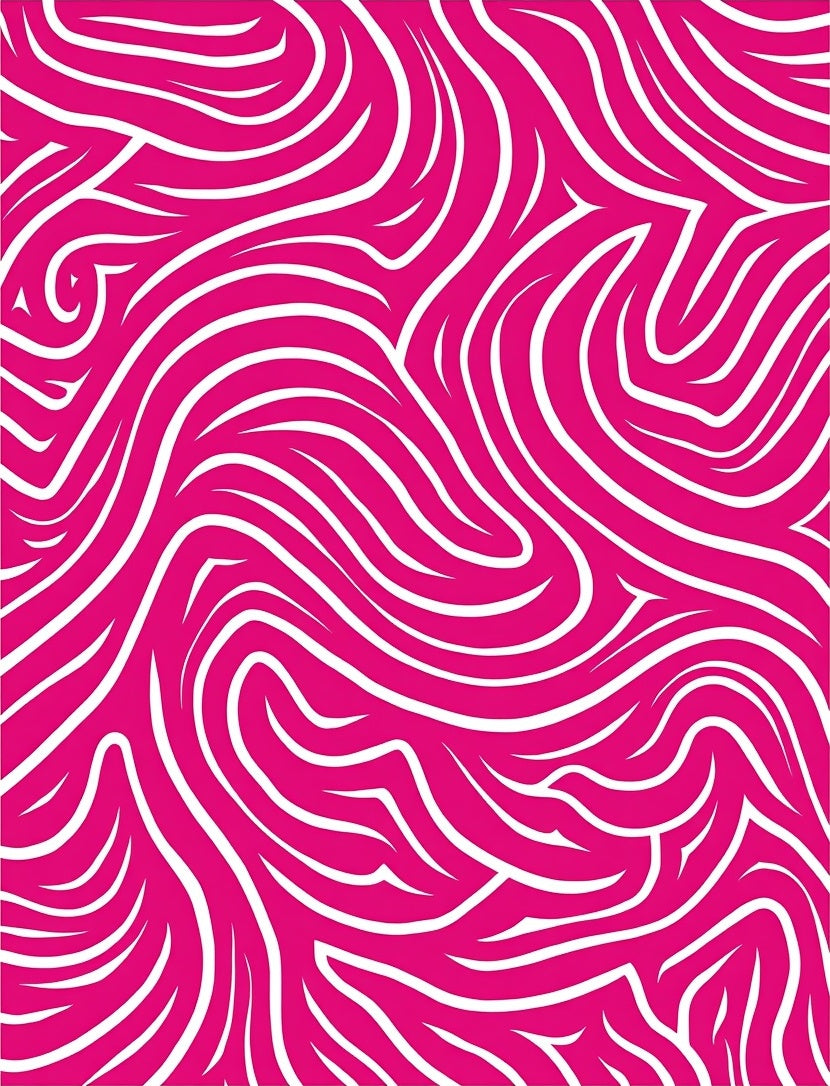 Vibrant Hot Pink Swirl Stripe Rug
