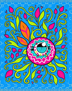 Vibrant Eye Flower Swirl Rug